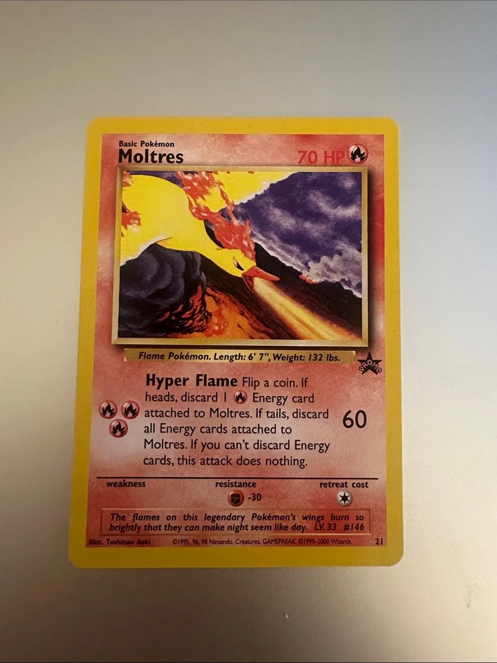 Moltres Pokémon Wizards Black Star Promo Trading Card
